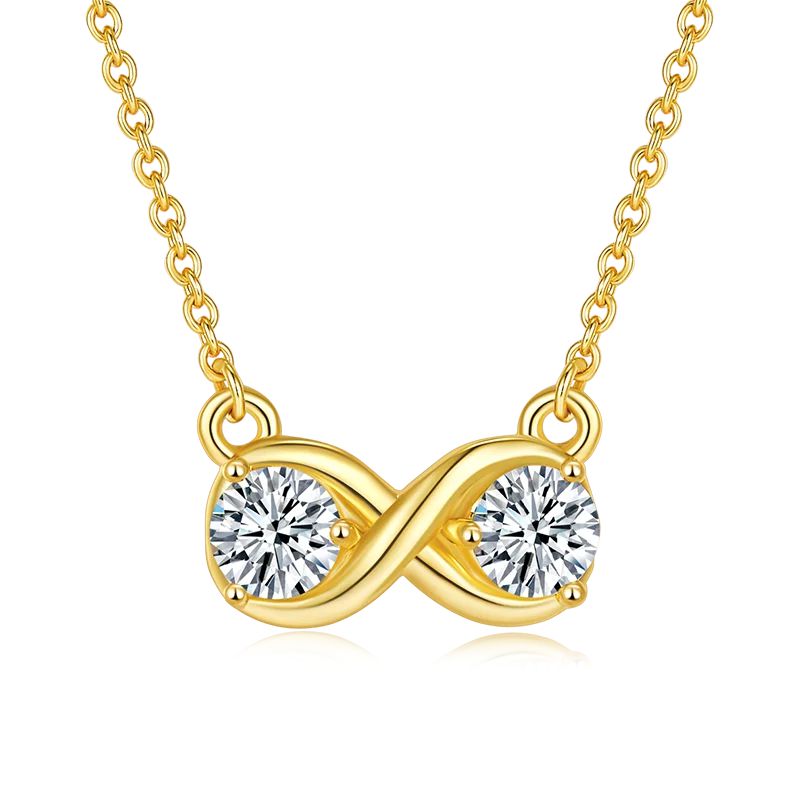 0.5 Ct 5mm Double Moissanite Infinity Pendant Necklace