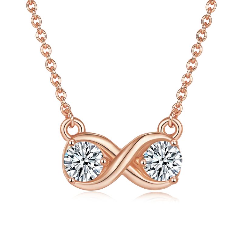 0.5 Ct 5mm Double Moissanite Infinity Pendant Necklace