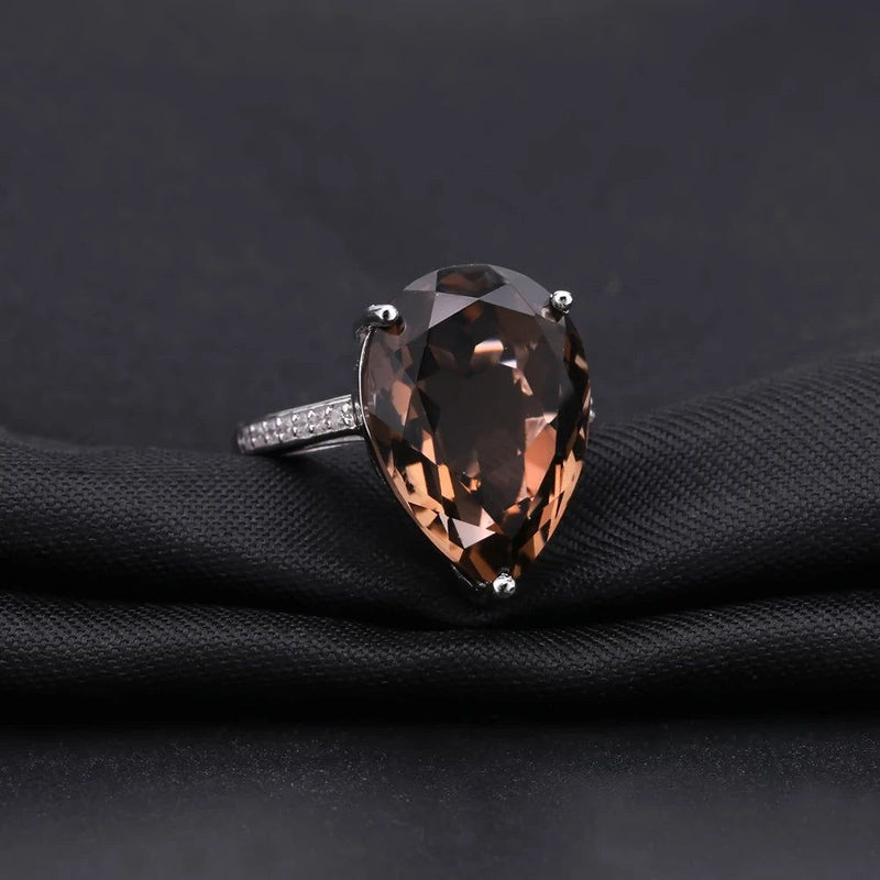 10.68ct Natural Smoky Quartz Cocktail Ring