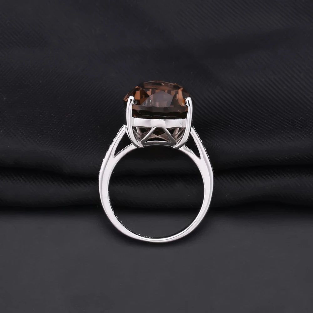 10.68ct Natural Smoky Quartz Cocktail Ring