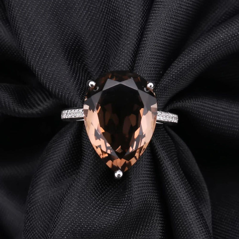 10.68ct Natural Smoky Quartz Cocktail Ring