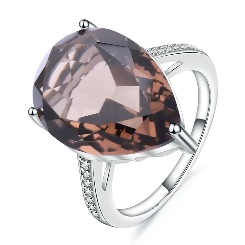 10.68ct Natural Smoky Quartz Cocktail Ring