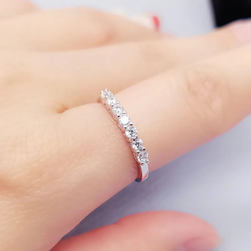 14K White Gold Moissanite Jewelry Eternity Band Ring