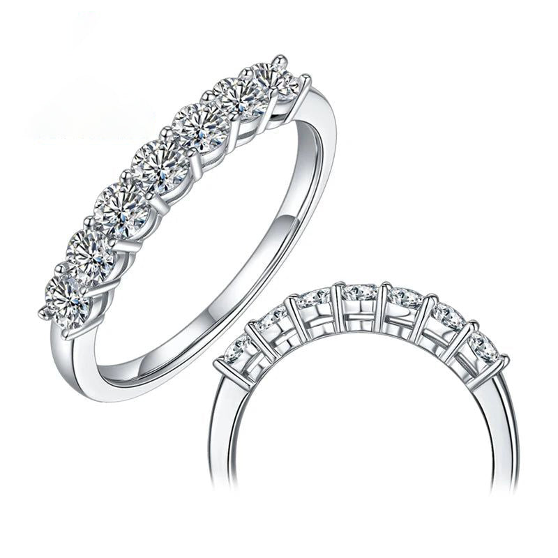 14K White Gold Moissanite Jewelry Eternity Band Ring