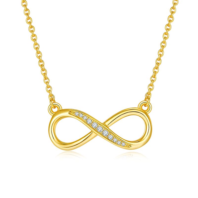 14k Rose Gold Moissanite Infinity Necklace For Her