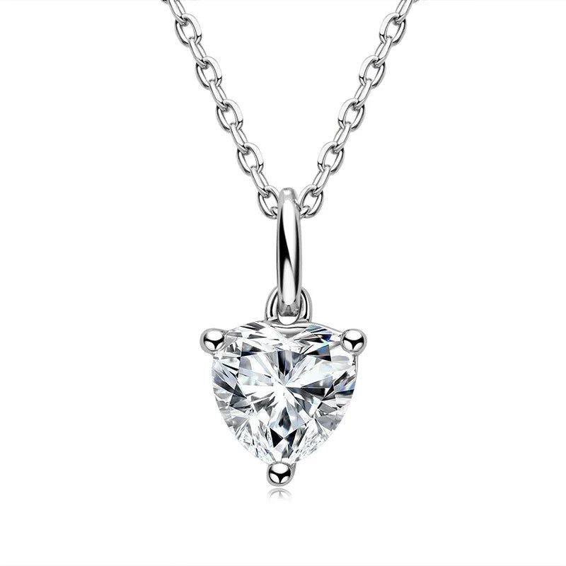 1.0 Ct Brilliant Heart Cut Moissanite VVS1 D Pendant Necklace