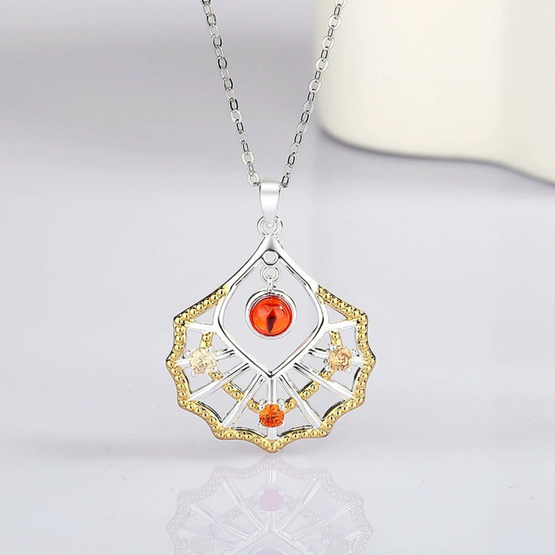 2023 Elegant Heart-Shaped Shell Pendant Necklace with Long Chain and Sparkling Zircon in Light Gold and Silver Plating