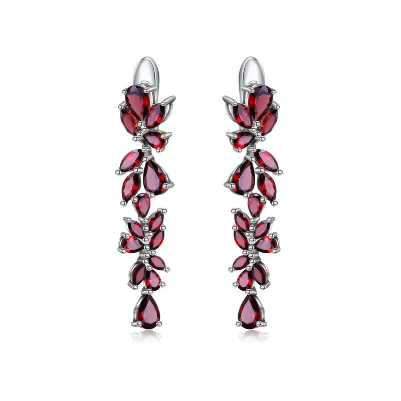 20.35Ct Natural Red Garnet Earrings 925 Sterling Silver Jewelry