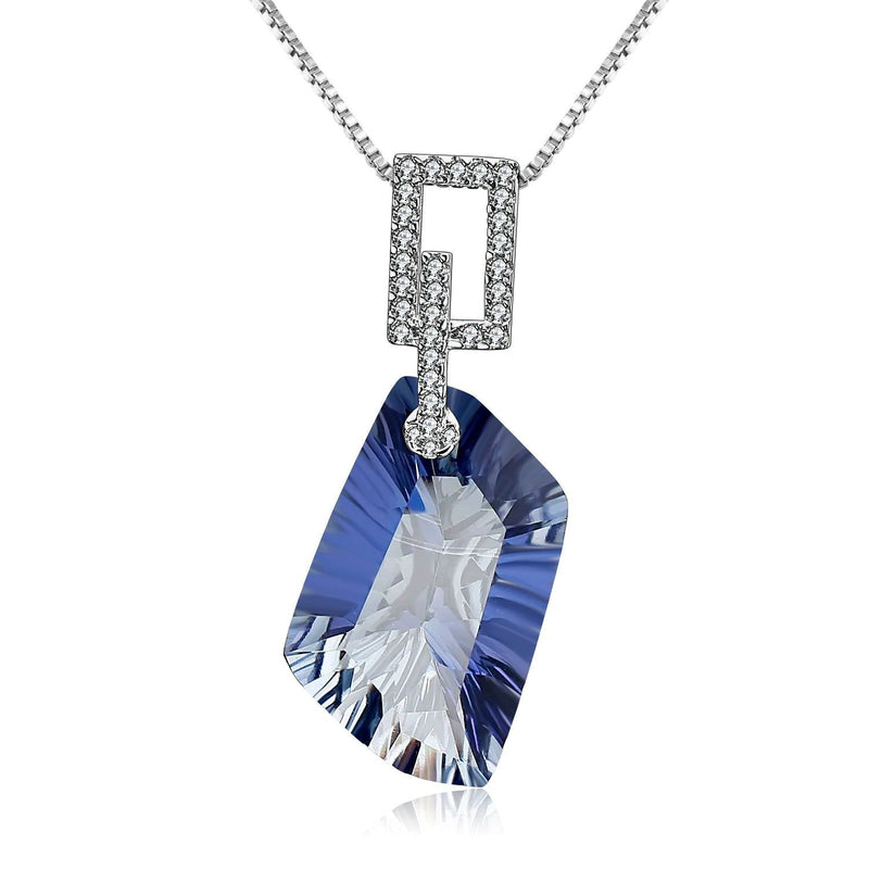 21.20Ct Natural Iolite Blue Mystic Quartz Necklace for Women