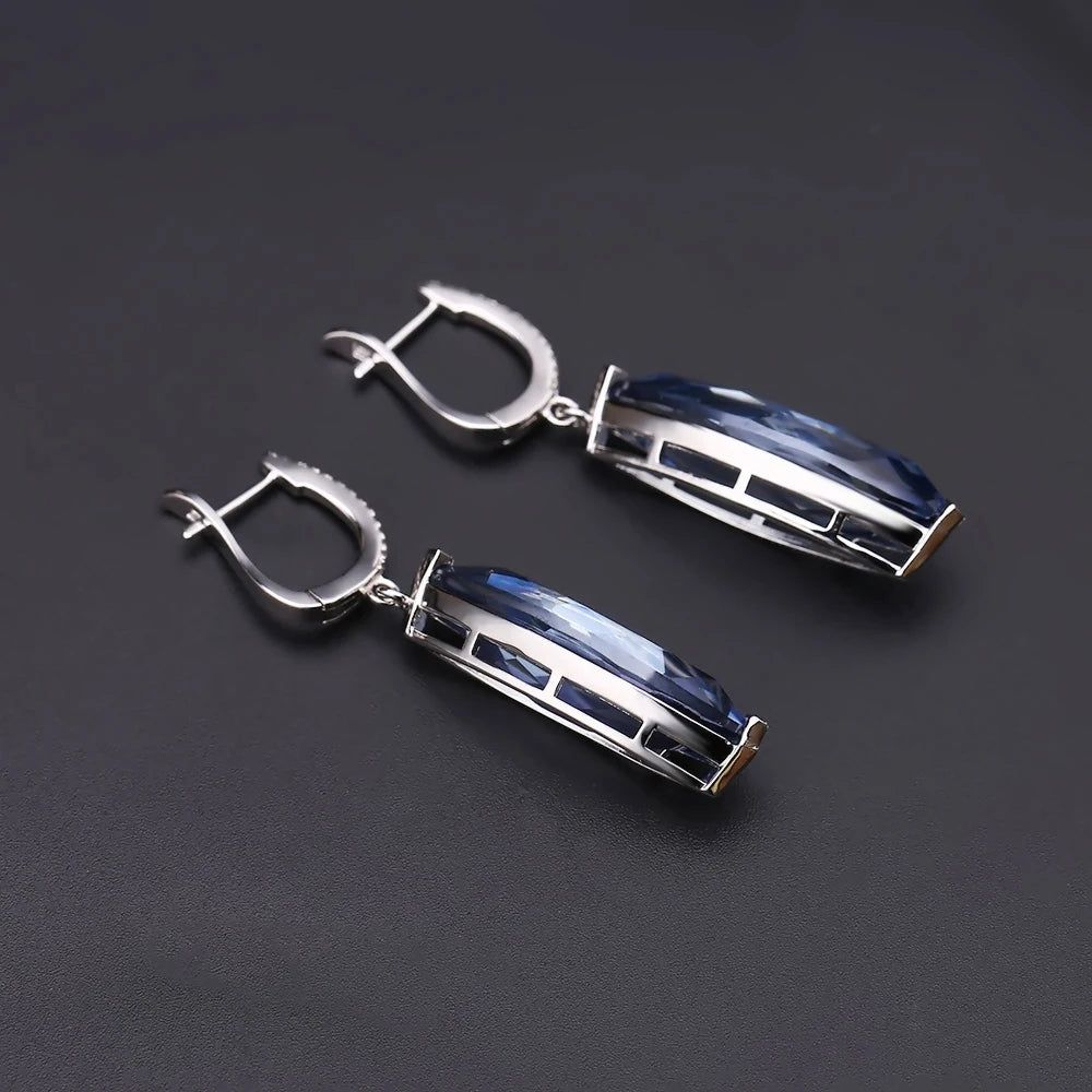 22.9Ct Iolite Blue Mystic Quartz Drop Earrings