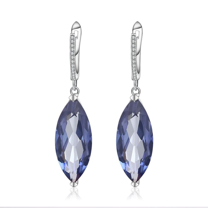 22.9Ct Iolite Blue Mystic Quartz Drop Earrings