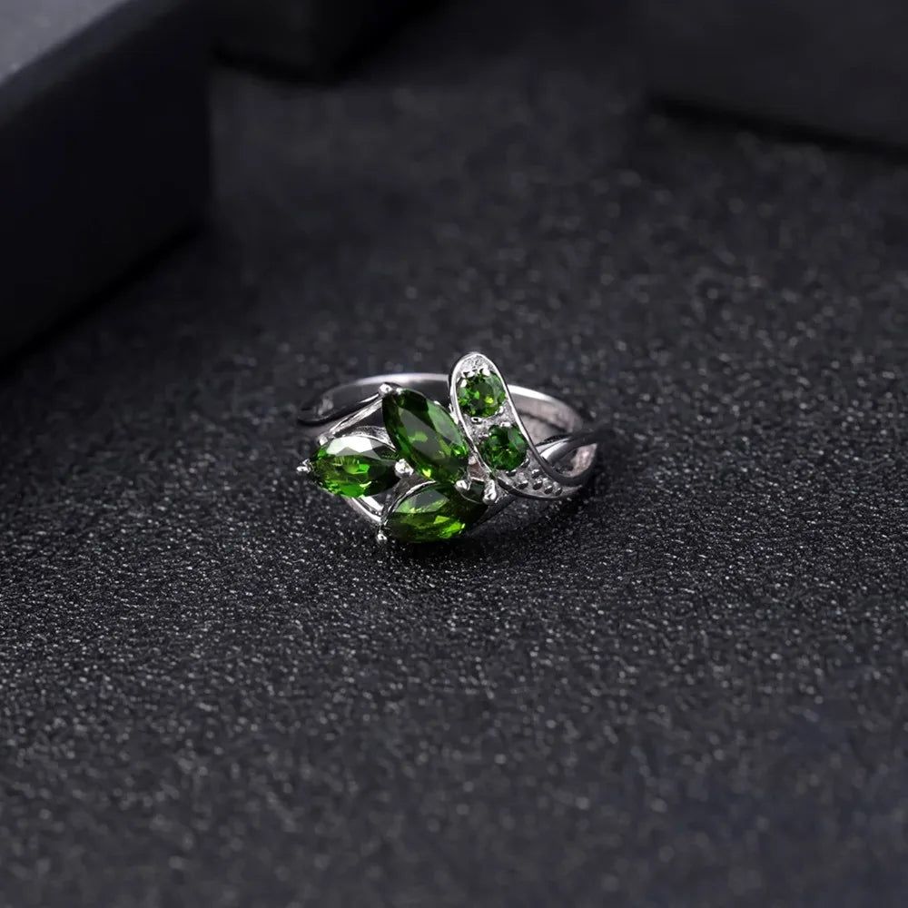 2.15Ct Natural Chrome Diopside Gemstone Ring 925 Silver