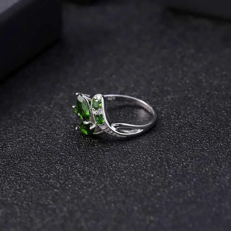 2.15Ct Natural Chrome Diopside Gemstone Ring 925 Silver