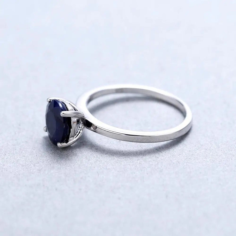 2.57Ct Natural Blue Sapphire Solitaire Ring