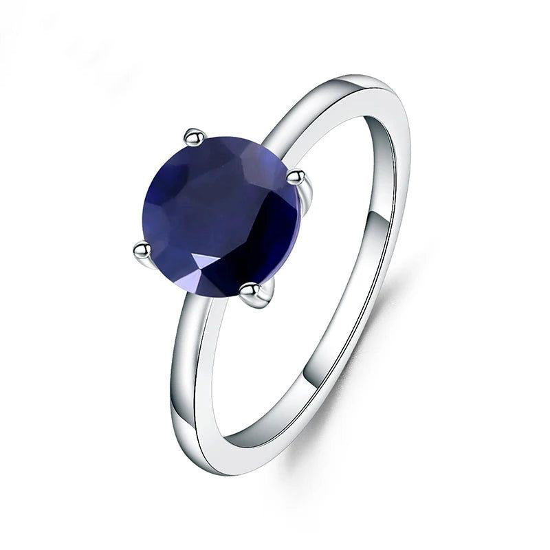 2.57Ct Natural Blue Sapphire Solitaire Ring