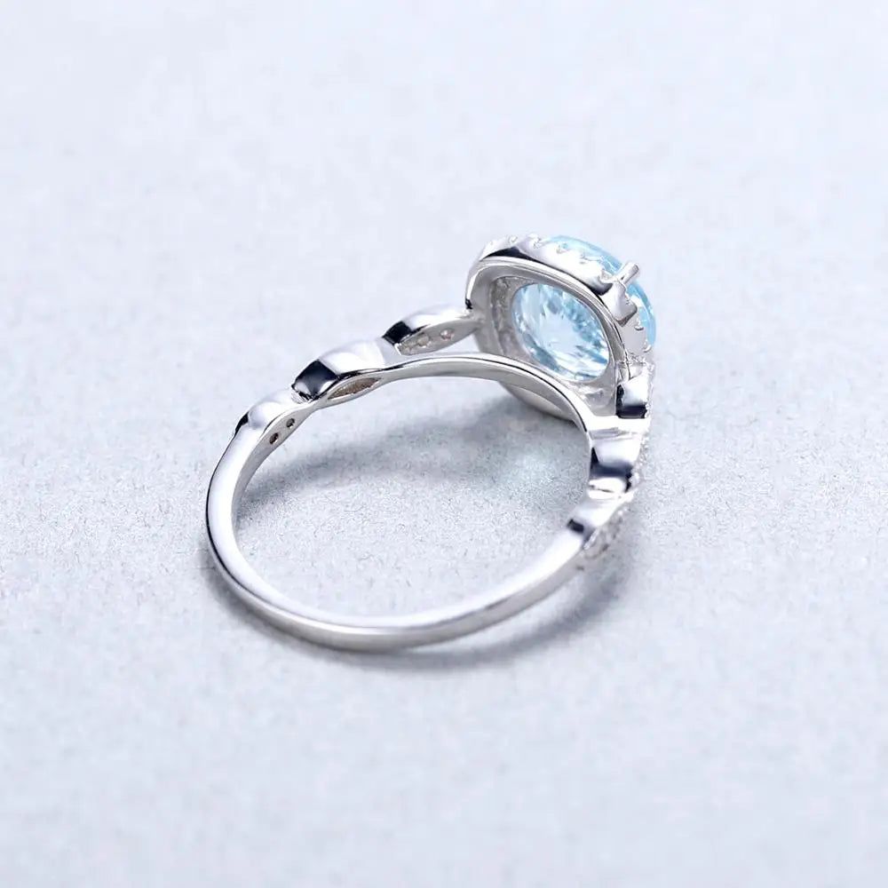 2.57Ct Natural Sky Blue Topaz Gemstone Ring For Women