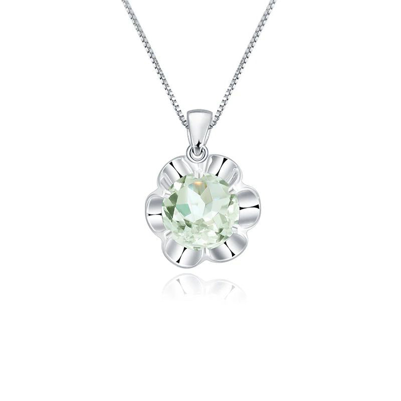 2.73Ct Natural Green Amethyst Pendant Necklace