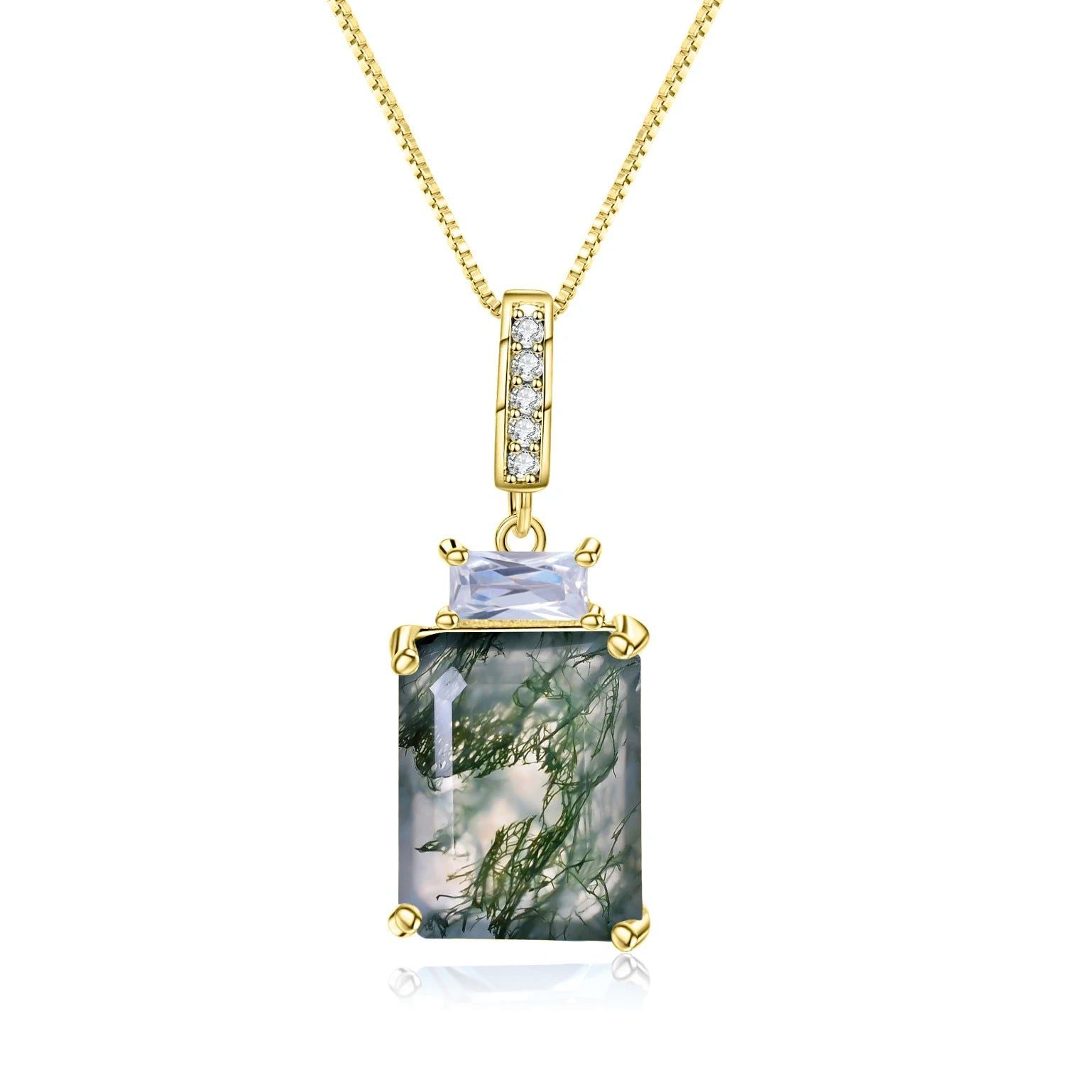 2.94Ct Natural Moss Agate Pendant Necklace