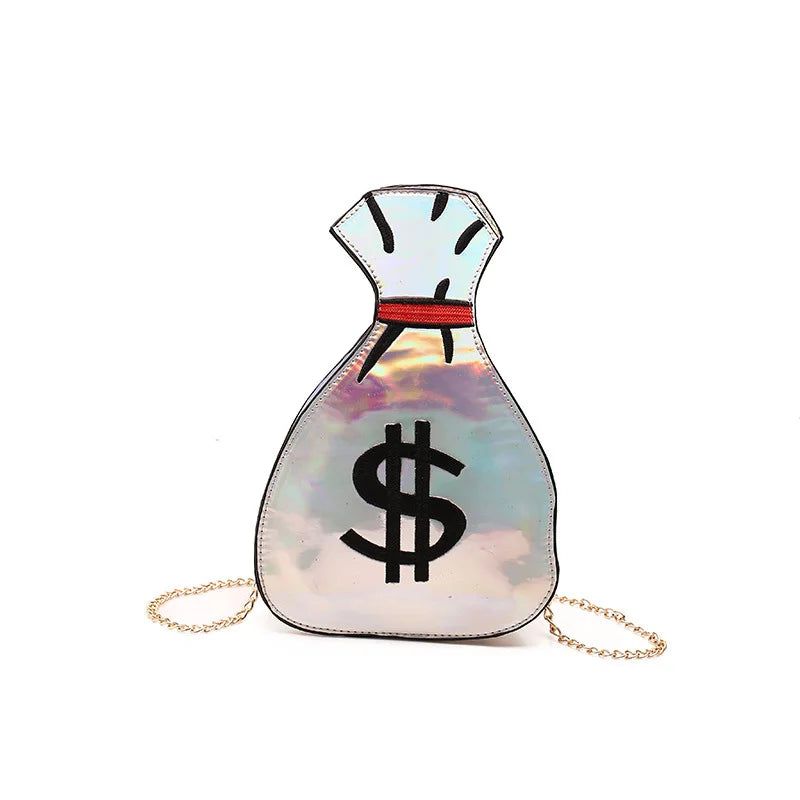 3D Dollar Laser Fashion Handbag - Stylish Bolsa Feminina for Women, Versatile Clutch and Crossbody Messenger Bag