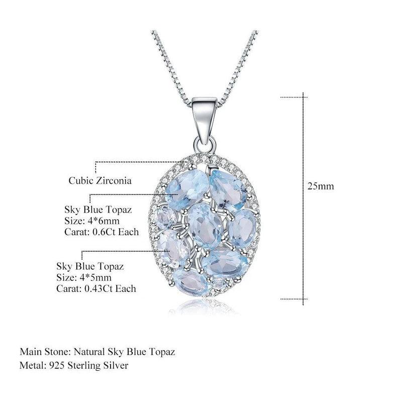 3.90Ct Natural Sky Blue Topaz Elegant Pendant Necklace