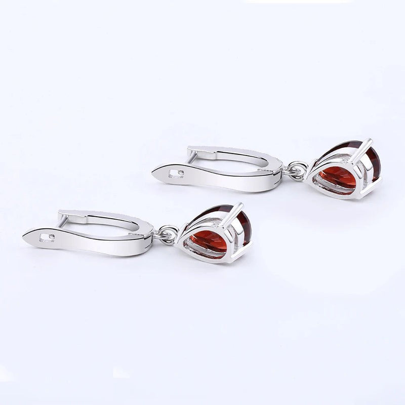 4.31Ct Natural Red Garnet Drop Earrings