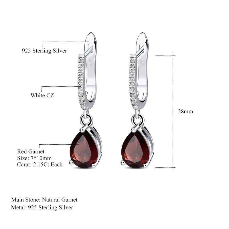 4.31Ct Natural Red Garnet Drop Earrings