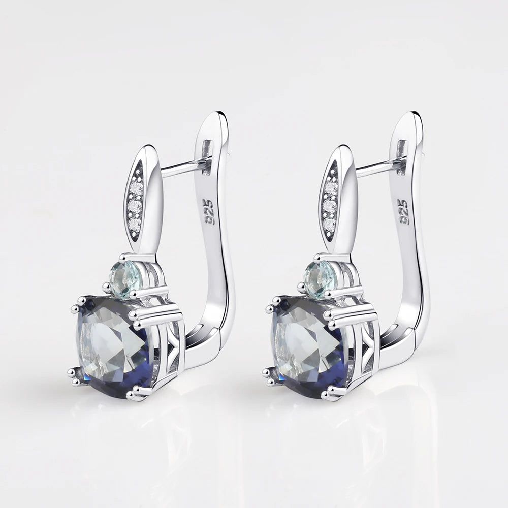 4.44Ct Iolite Blue Mystic Quartz Earrings