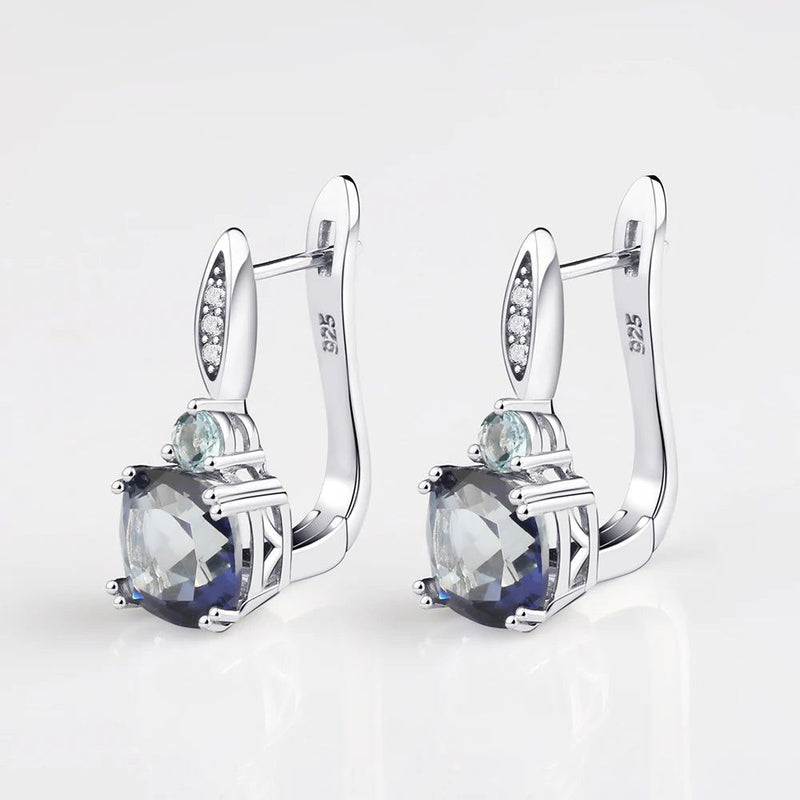 4.44Ct Iolite Blue Mystic Quartz Earrings