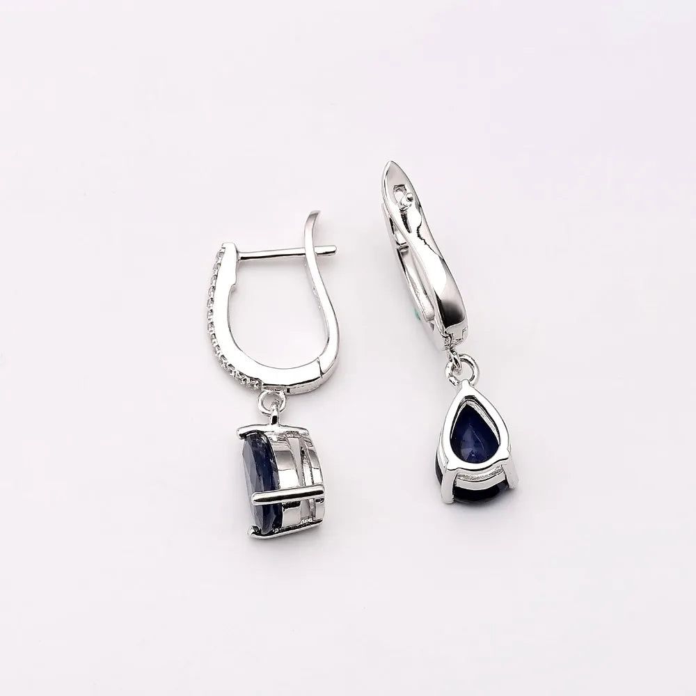 5.05Ct Natural Blue Sapphire Drop Earrings