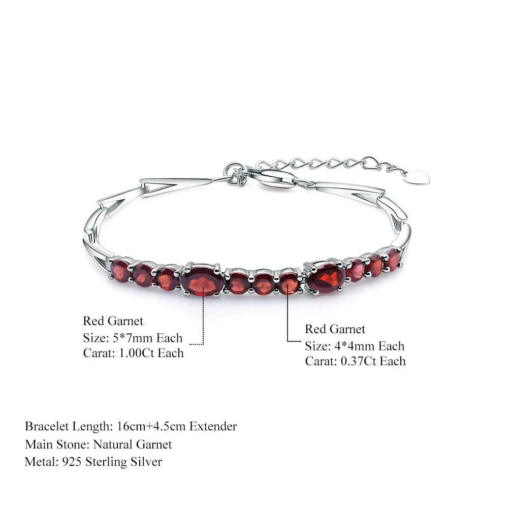 5.32Ct Natural Red Garnet Tennis Bracelet 925 Silver Jewelry