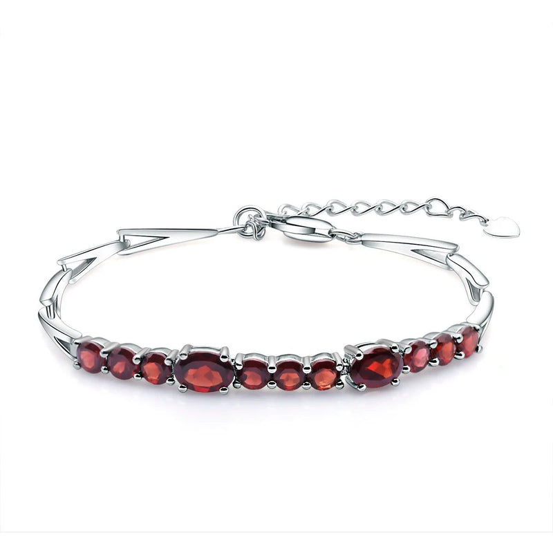 5.32Ct Natural Red Garnet Tennis Bracelet 925 Silver Jewelry