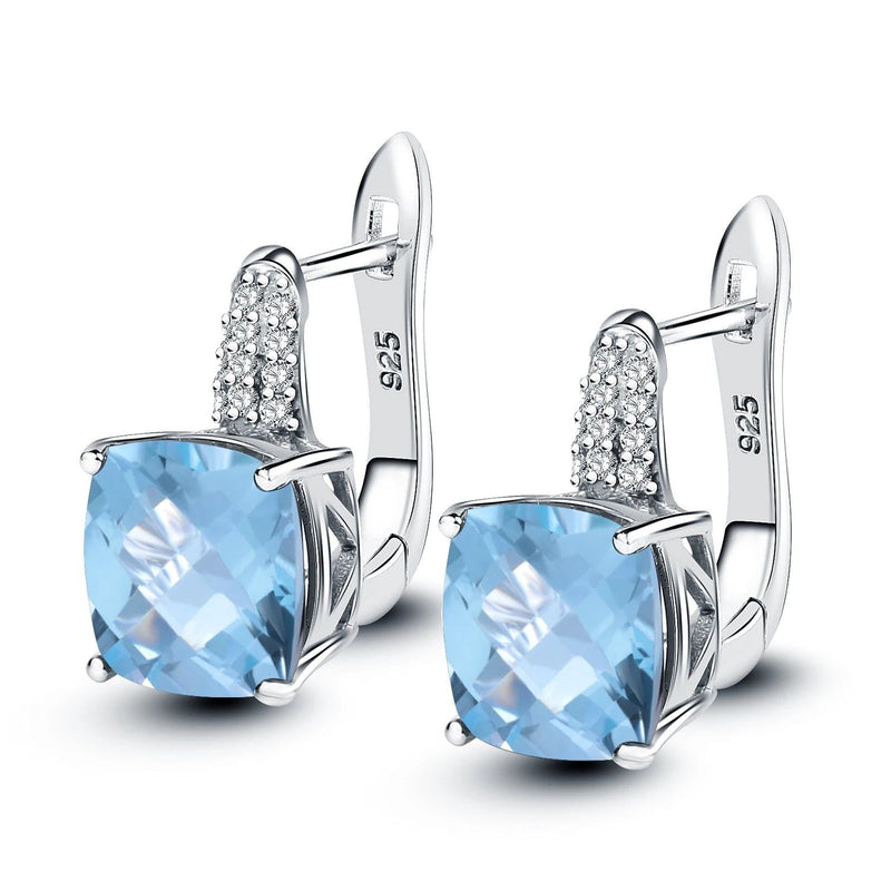 7.33Ct Natural Blueish Mystic Quartz Silver Stud Earrings