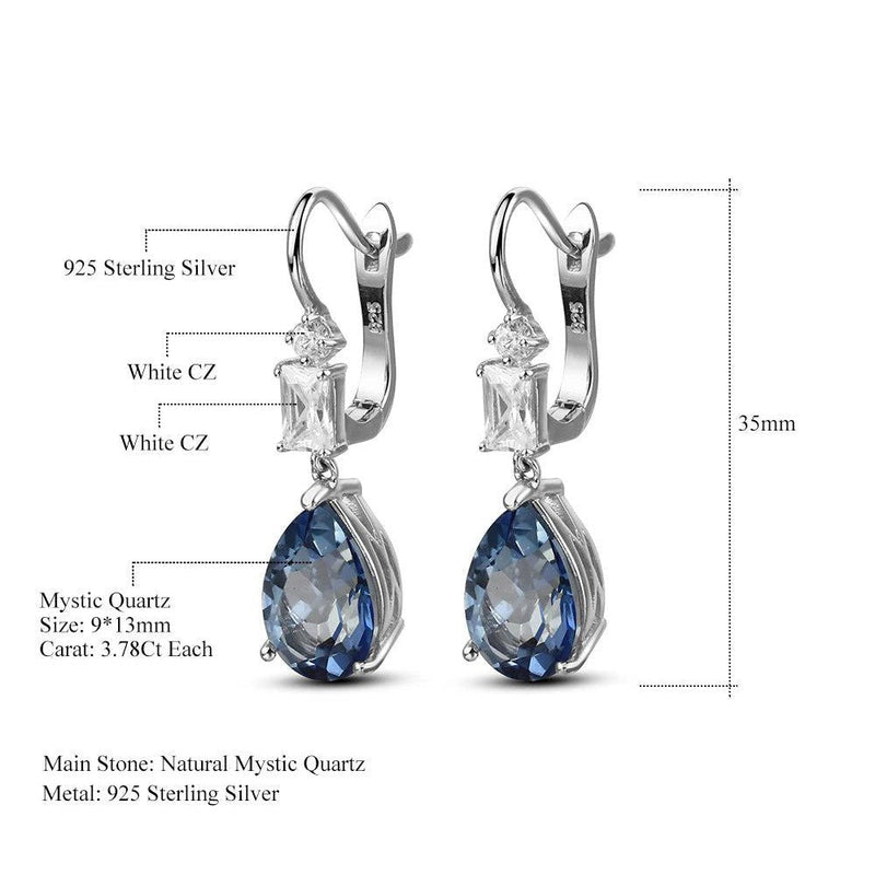 7.57Ct Natural Iolite Blue Mystic Quartz Earrings