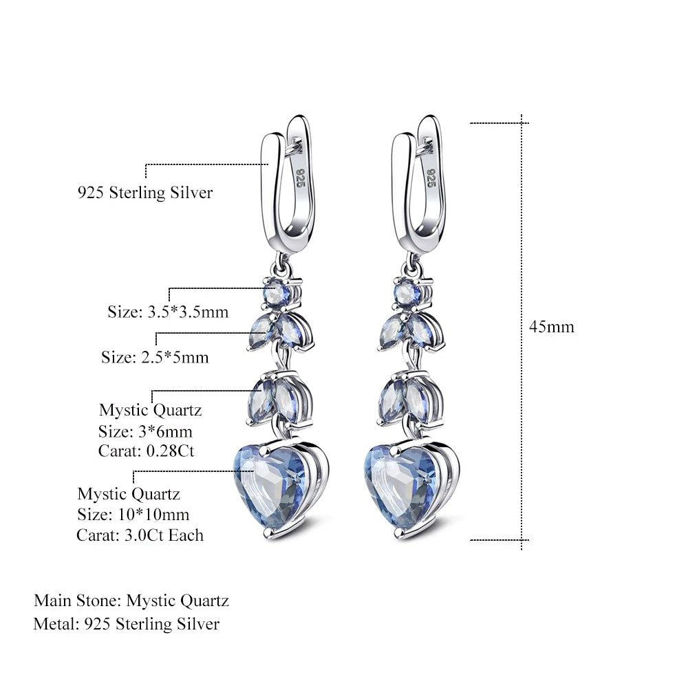 7.88Ct Iolite Blue Mystic Quartz Earrings