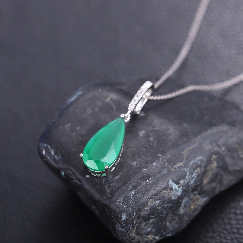 7.89Ct Natural Green Agate Pendant Necklace