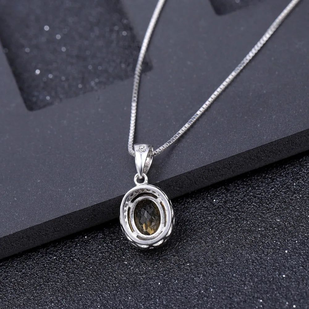 925 Sterling Silver Birthstone Fine Jewelry Citrine Pendant