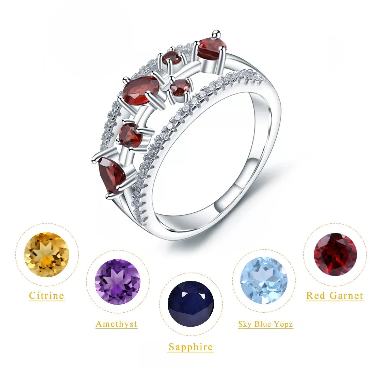 925 Sterling Silver January Birthstone Ring For Women