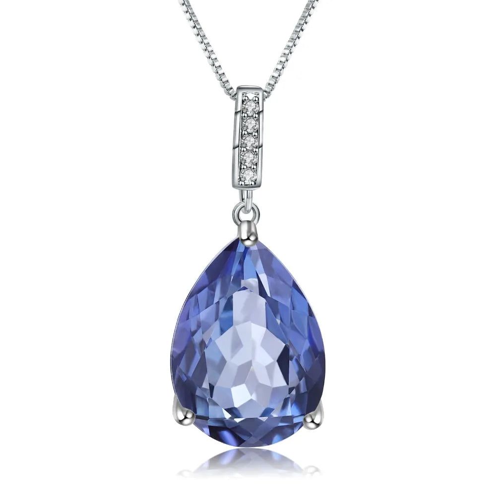 925 Sterling Silver Jewelry 10.68Ct Iolite Pendant Necklace