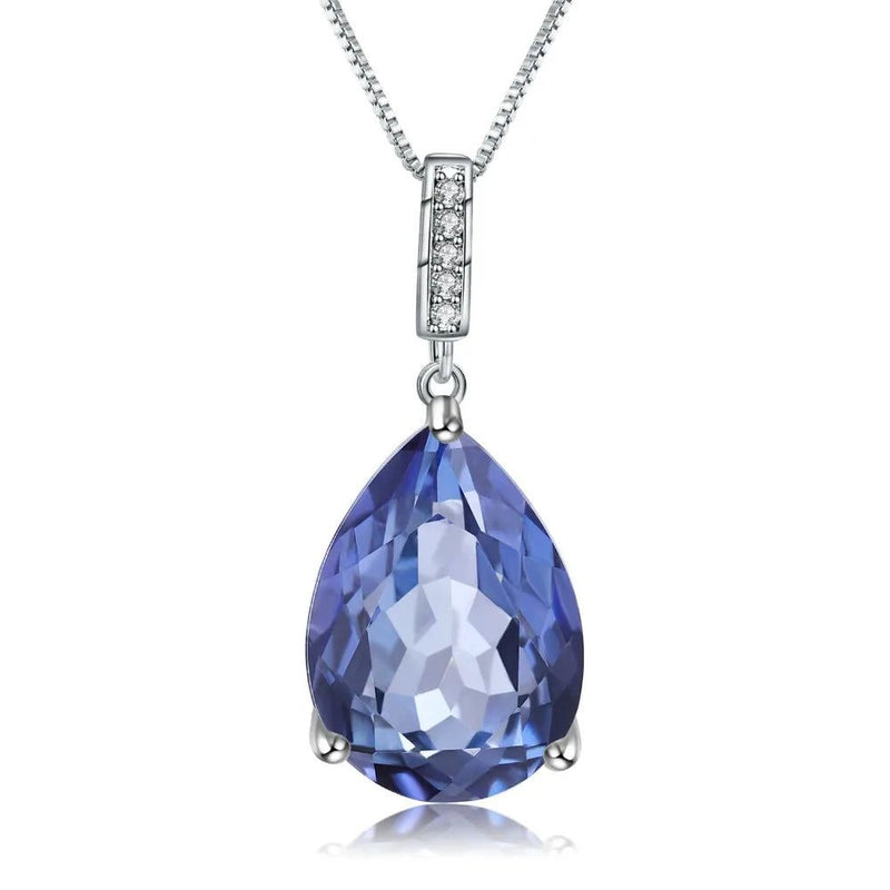 925 Sterling Silver Jewelry 10.68Ct Iolite Pendant Necklace