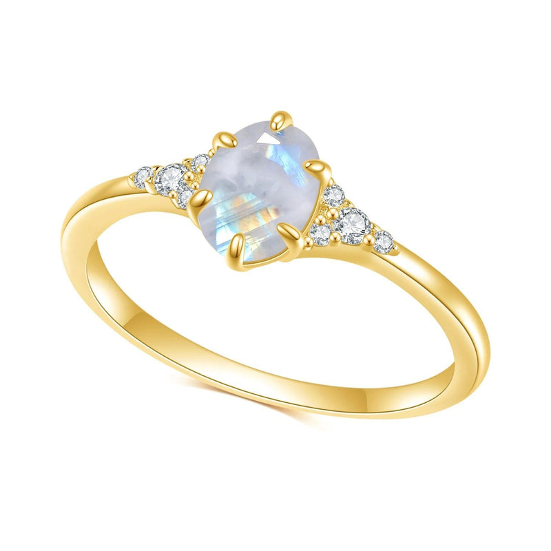 925 Sterling Silver Milky Blue Moonstone Ring Unique Women Jewelry