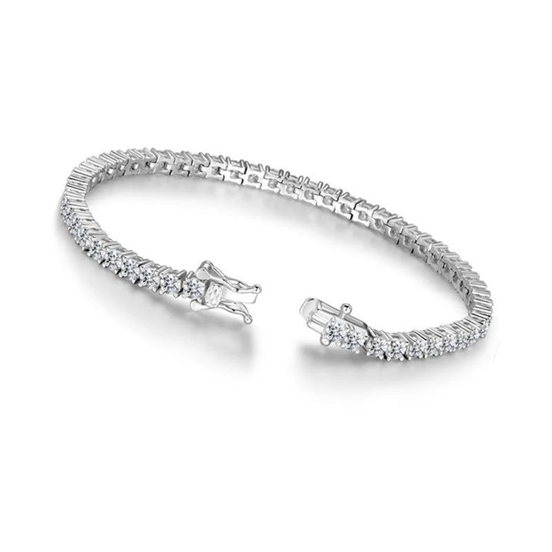 925 Sterling Silver Moissanite 7inch Tennis Bracelet Bangle