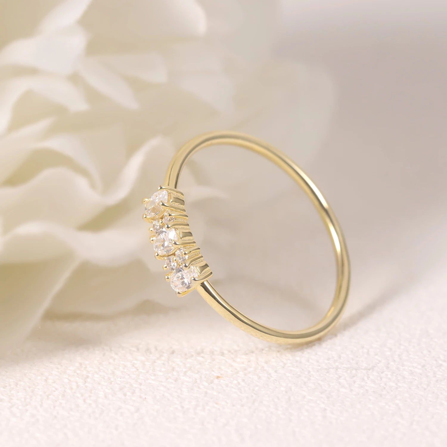 925 Sterling Silver Moissanite Stackable Gold Ring