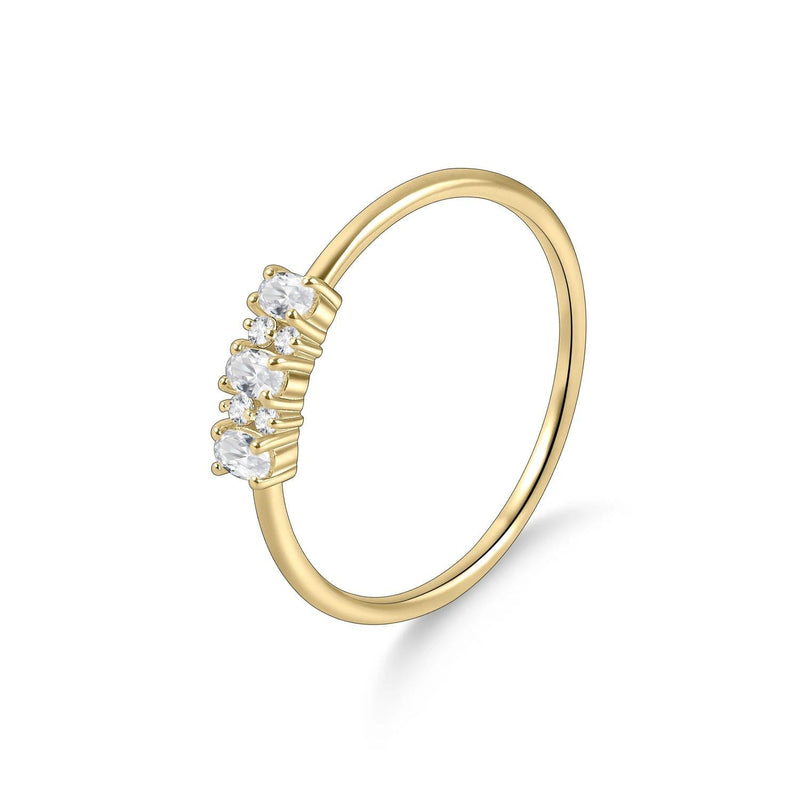 925 Sterling Silver Moissanite Stackable Gold Ring