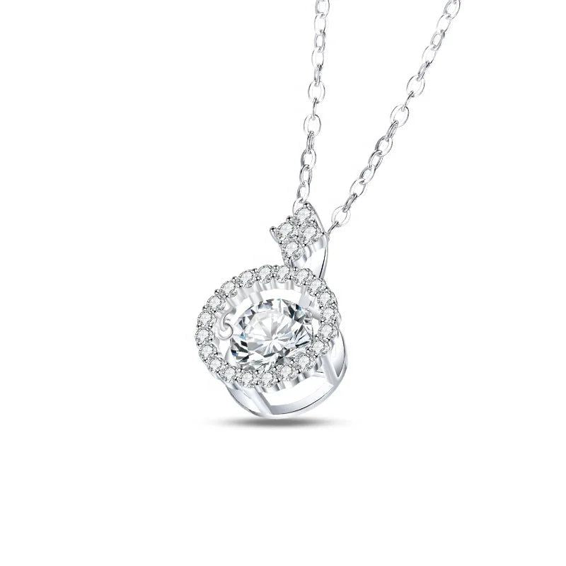 925 Sterling Silver Pendant For Women Moissanite Necklace