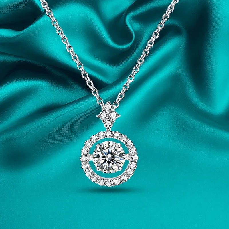 925 Sterling Silver Pendant For Women Moissanite Necklace