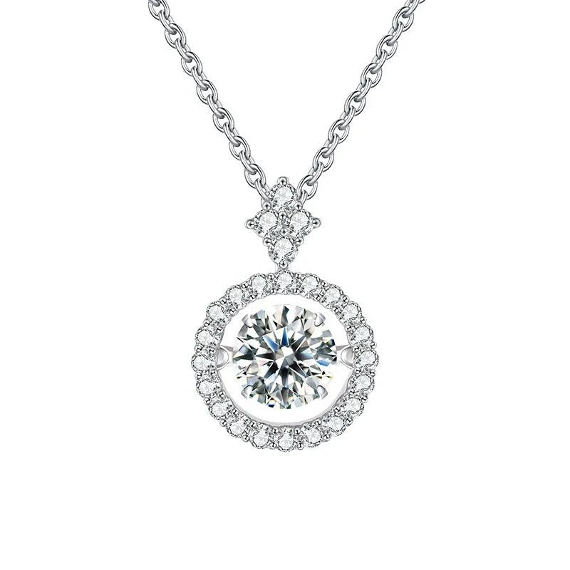 925 Sterling Silver Pendant For Women Moissanite Necklace