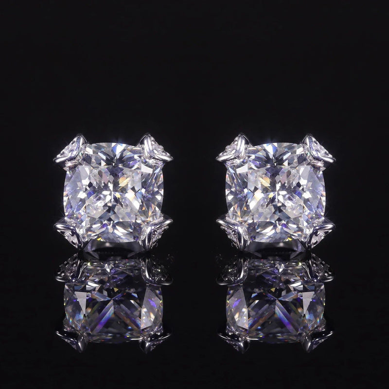 925 Sterling Silver Push Back Earrings for Men and Women Diamond-fire CZ Diamond G Color Stud Earrings