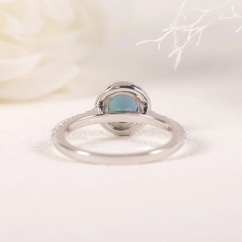 925 Sterling Silver Round Color Changing Lab Alexandrite Halo Ring