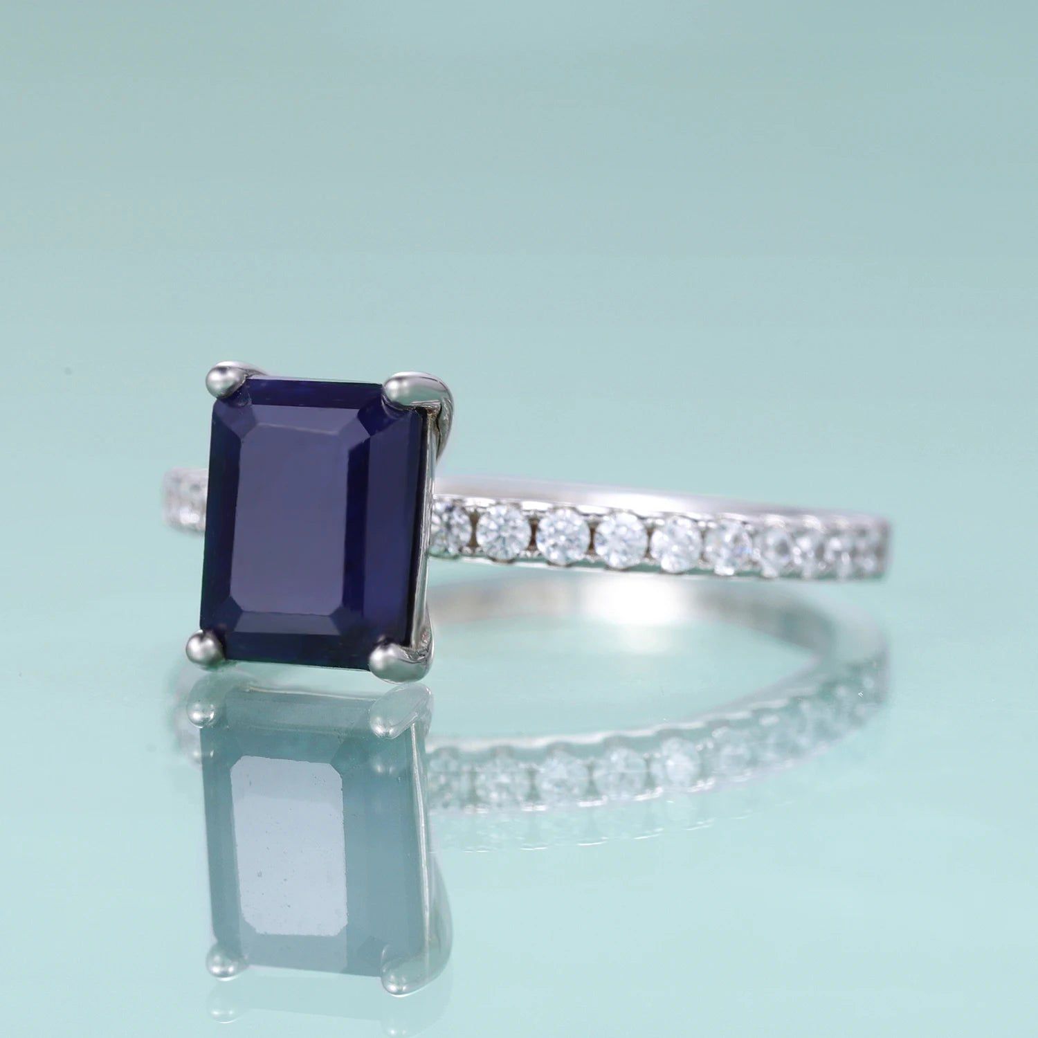 925 Sterling Silver Sapphire Rings September Birthstone