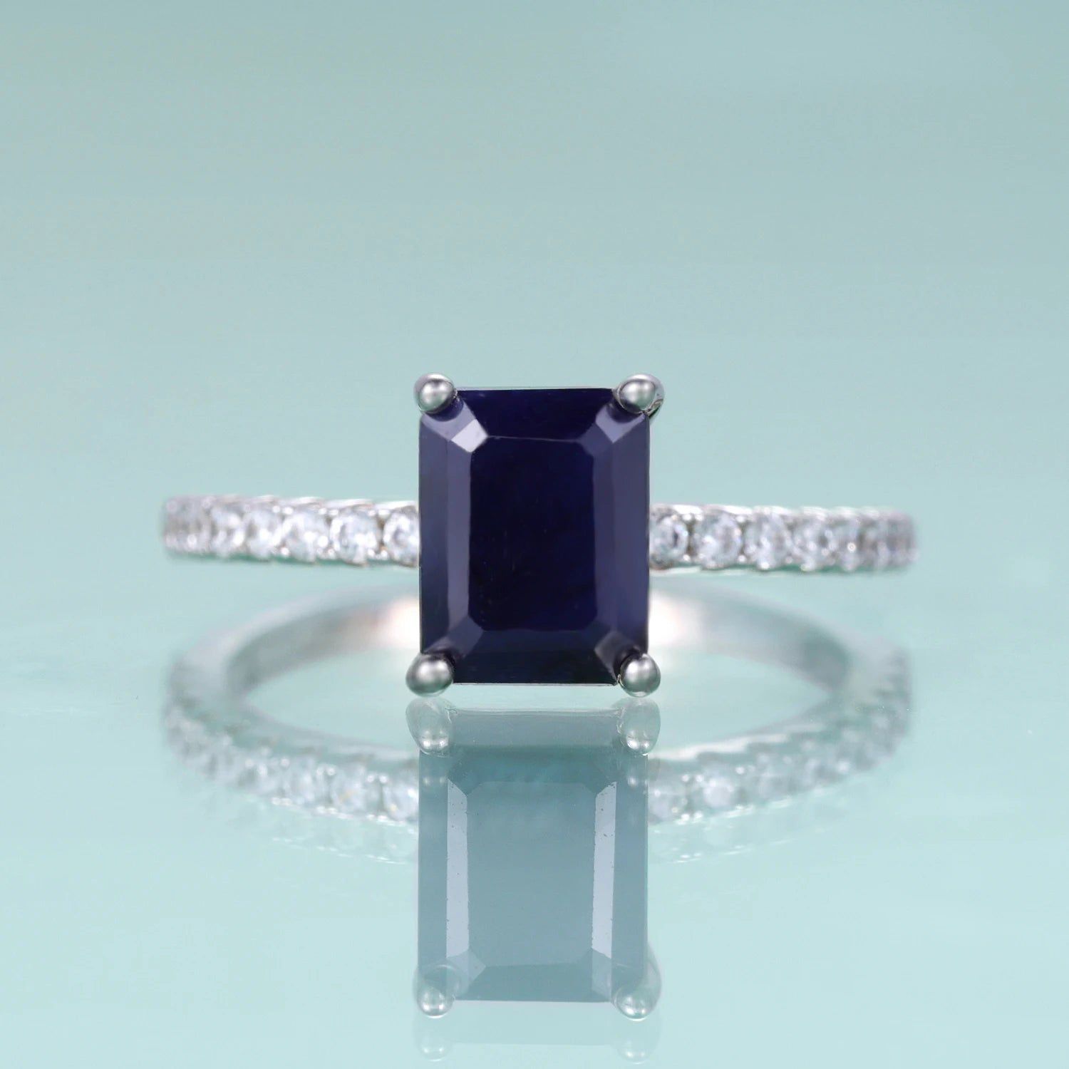 925 Sterling Silver Sapphire Rings September Birthstone